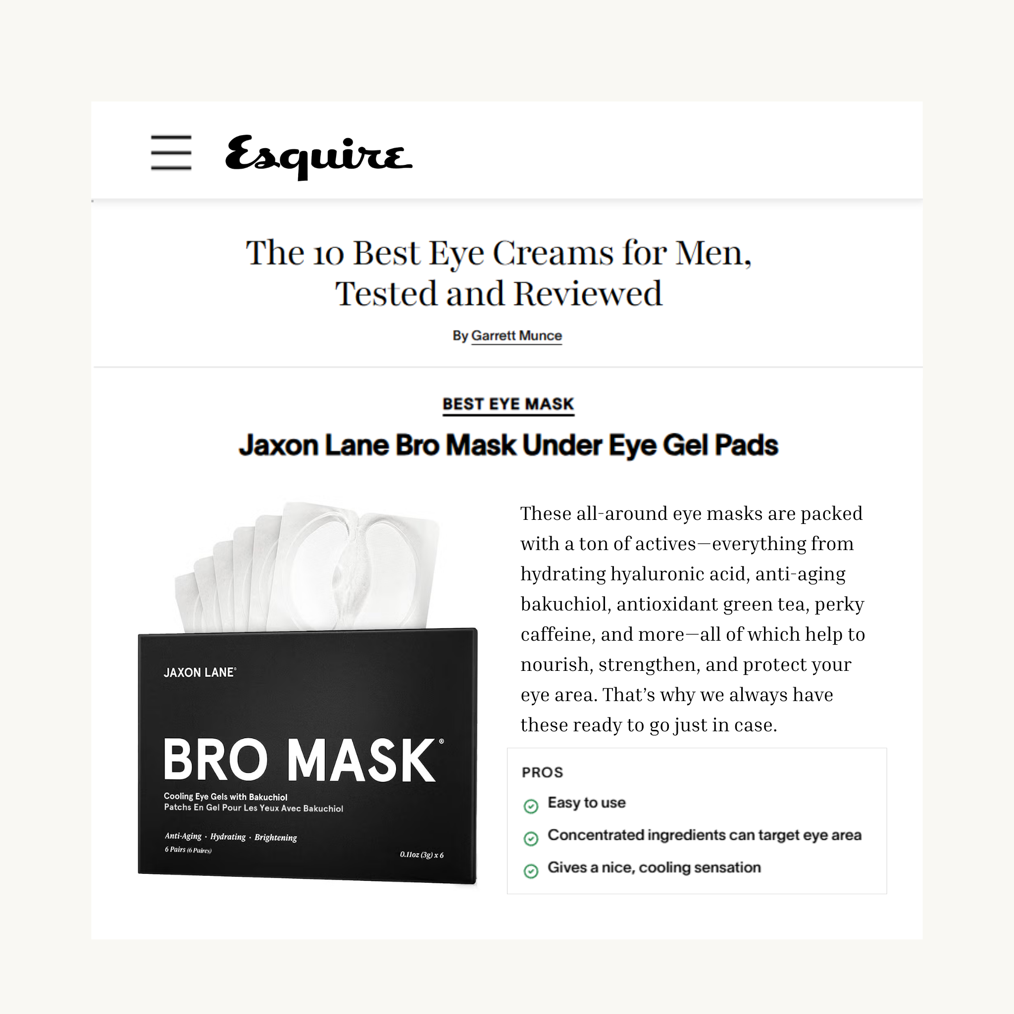jaxon lane best eye gel esquire