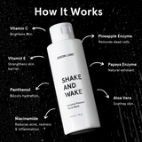 Product View 6 Shake And Wake - Enzyme Powder Face Wash | Skincare routine for men, face exfoliator, exfoliating powder, anti-acne face wash, papaya cleanser, pineapple cleanser